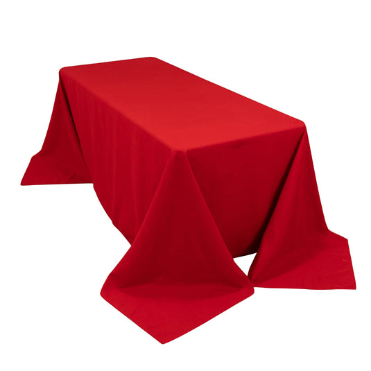 Cotton Blend 90"x132" Rectangle Tablecloth Red - Seamless Wrinkle-Resistant Table Cover Tablecloths HIER_2183