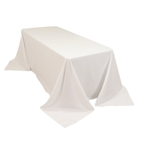 Cotton Blend 90"x132" Rectangle Tablecloth White - Seamless Wrinkle-Resistant Design for Classy Occasions Tablecloths HIER_2183