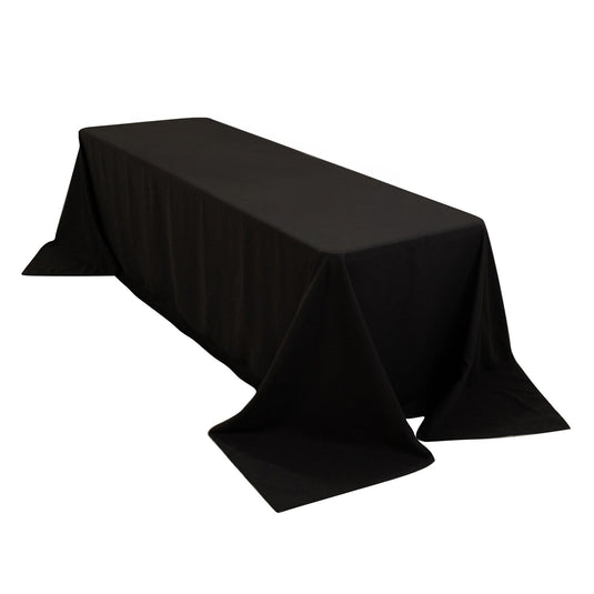 Cotton Blend 90"x156" Rectangle Tablecloth Black - Seamless Wrinkle-Resistant Table Cover Tablecloths HIER_2183