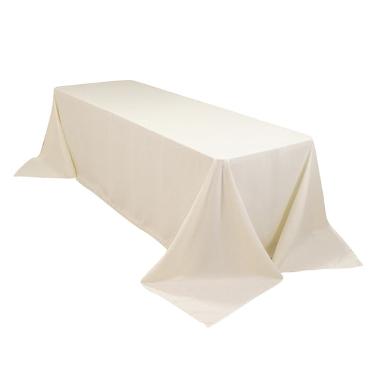 Cotton Blend 90"x156" Rectangle Tablecloth Ivory - Seamless Wrinkle-Resistant Table Cover Tablecloths HIER_2183