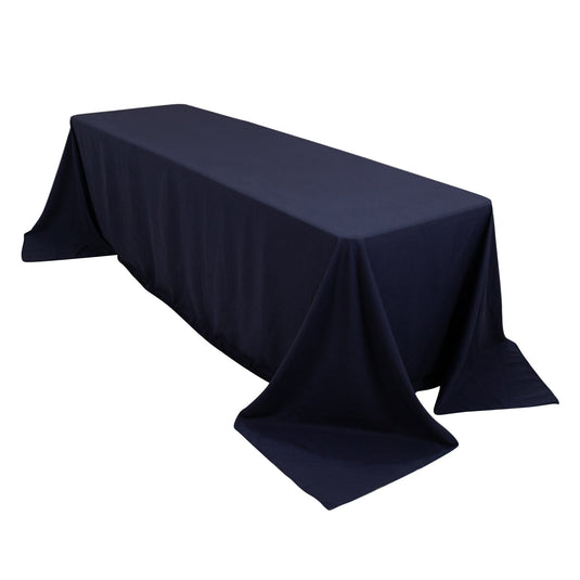 Cotton Blend 90"x156" Rectangle Tablecloth Navy Blue - Seamless Wrinkle-Resistant Table Cover Tablecloths HIER_2183