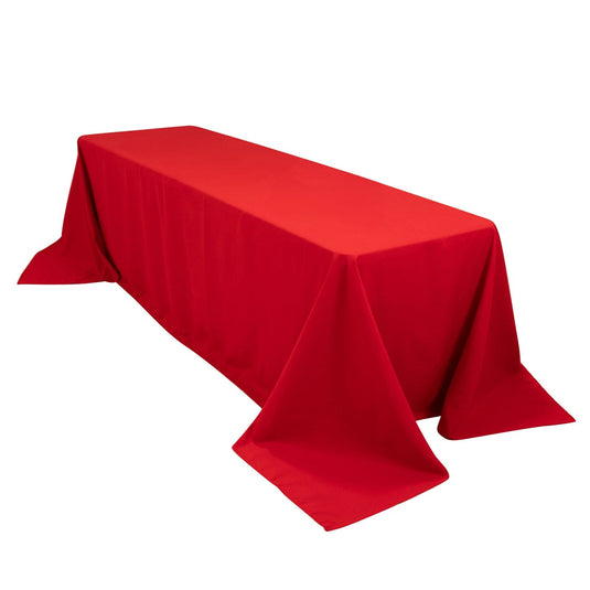 Cotton Blend 90"x156" Rectangle Tablecloth Red - Seamless Wrinkle-Resistant Table Cover Tablecloths HIER_2183