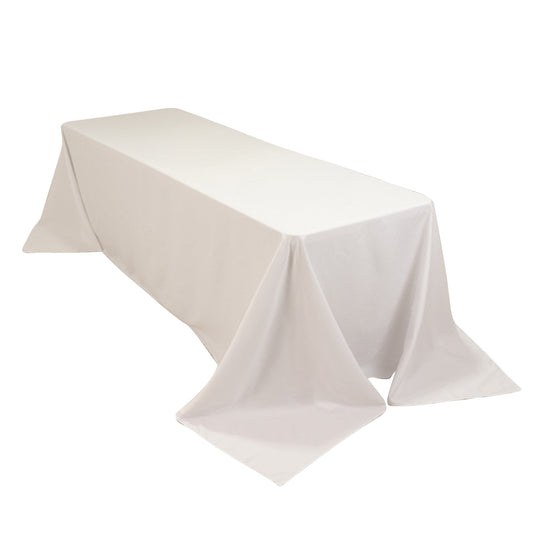 Cotton Blend 90"x156" Rectangle Tablecloth White - Seamless Wrinkle-Resistant Design for Grand Gatherings Tablecloths HIER_2183