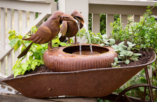 Folk Art Crows Fountain General PHC