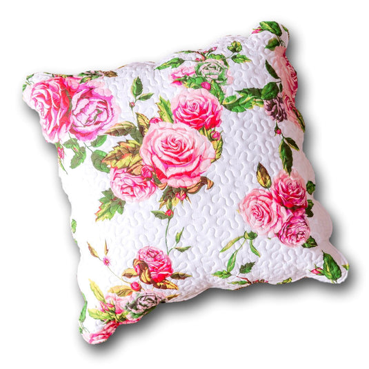 Romantic Roses Spring Floral Pink Euro Pillow Sham Cover, 26" x 26" General DaDalogy Bedding Collection