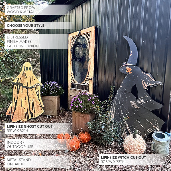 Load image into Gallery viewer, Lifesize Cutout Indoor/Outdoor Halloween Decor, Choose Your Style | Spooky Season Collection Sale ABH
