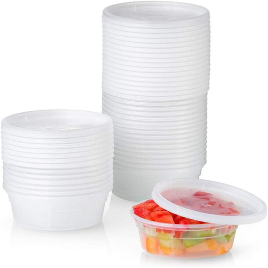 BULK Heavy Duty Deli Food Storage Containers with Lids 8oz Food Storage & Serving VeZee