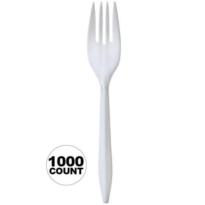 Load image into Gallery viewer, *WHOLESALE* Disposable - Medium Weight - White - Forks | 1000 ct. Disposable Forks VeZee
