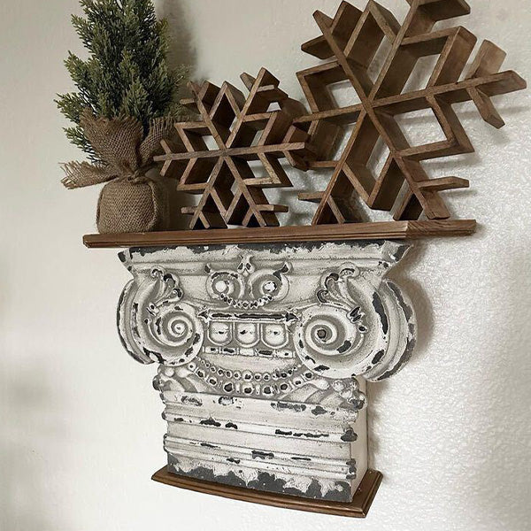 The Corinthian Distressed Column Display Shelf Whats trending ABH