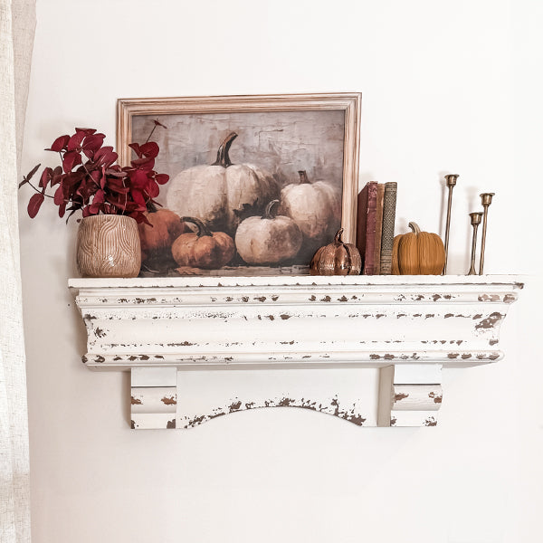 Distressed White Wooden Mantel Shelf Whats trending VIP