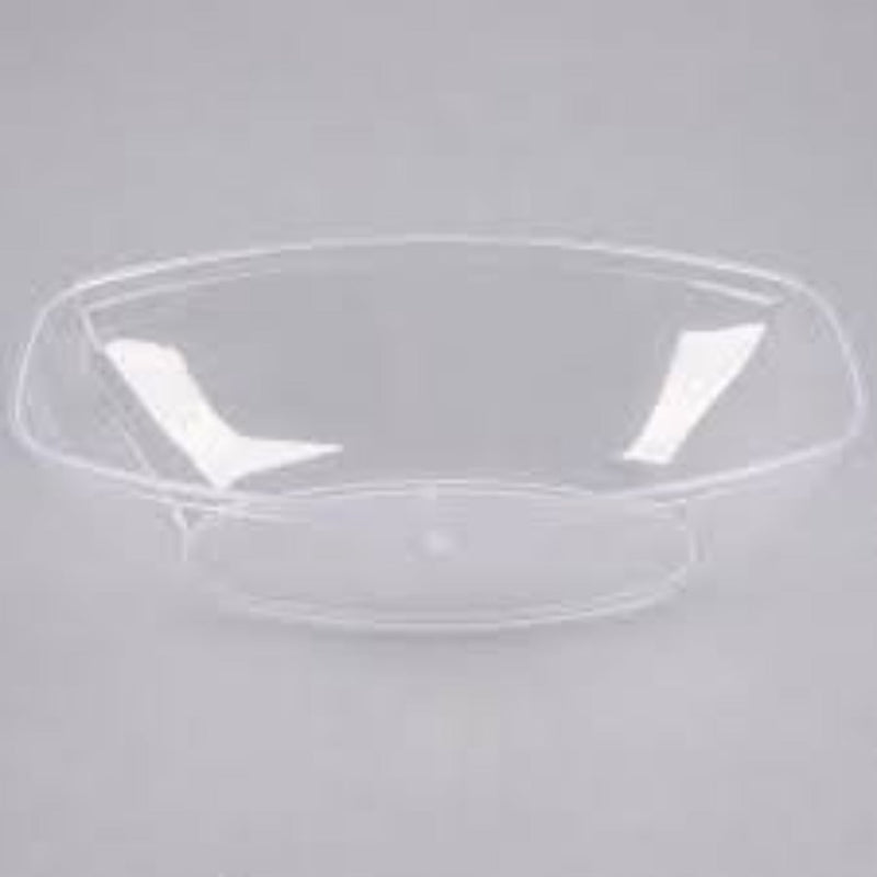 Load image into Gallery viewer, 80oz Clear Plastic Oval Luau Bowl Serverware Party Dimensions
