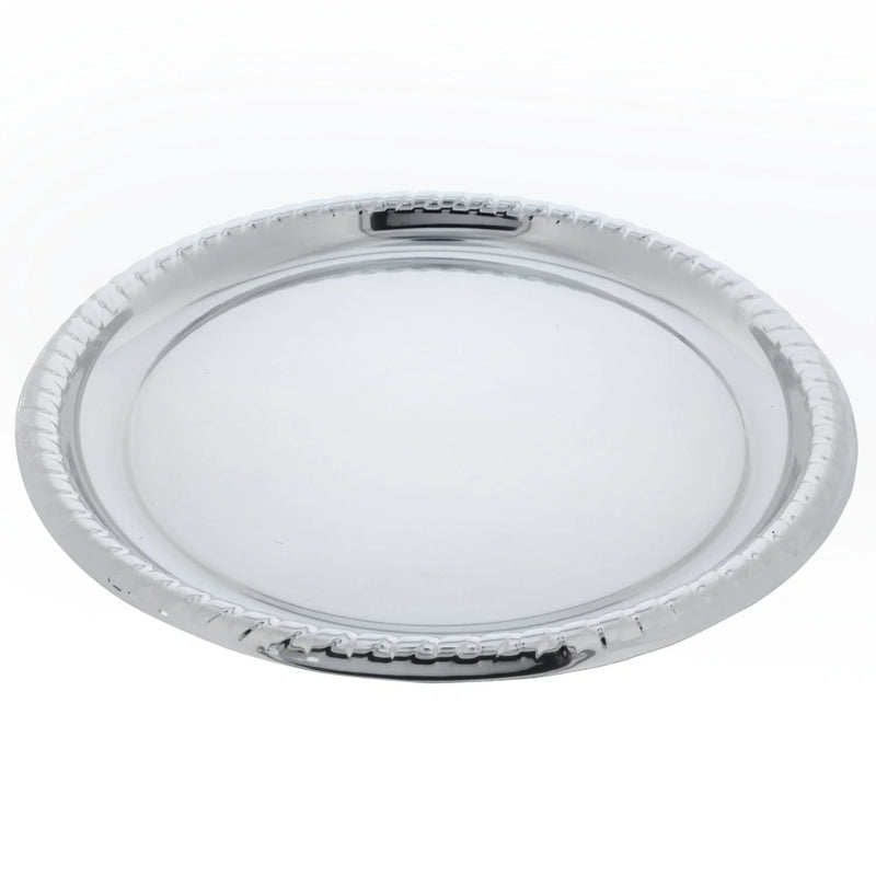 Load image into Gallery viewer, 11.5&quot; Silver Round Metallic Serving Plastic Tray Tray King Zak
