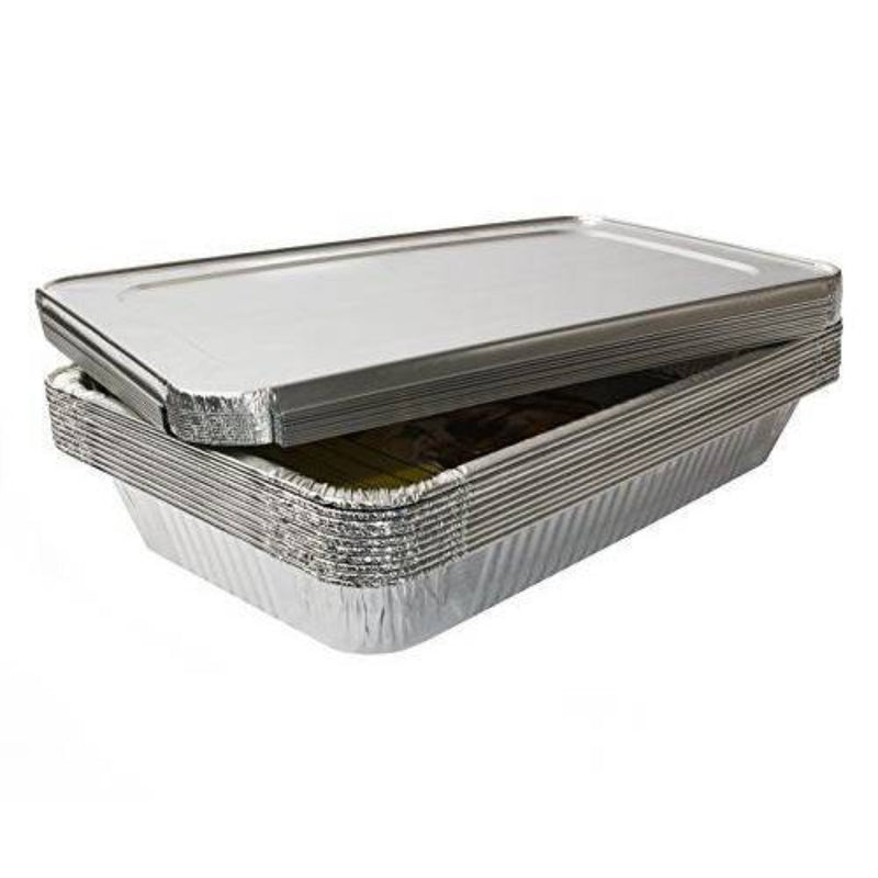 Load image into Gallery viewer, Large Disposable Aluminum Rectangular Foil Lid for Rack Roaster 17X12.5X3.19 Disposable VeZee
