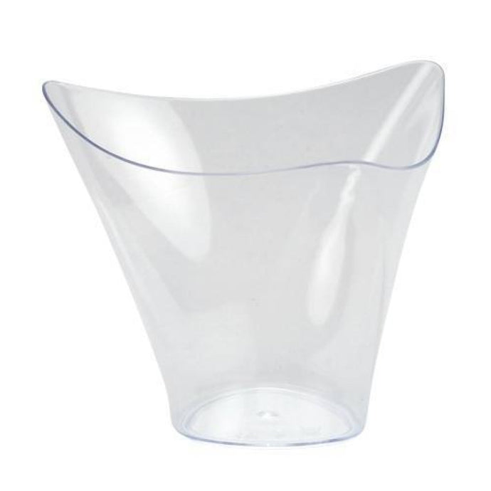 Lillian Tablesettings Mini Plastic Flared Triangle Clear Cup Serverware Lillian