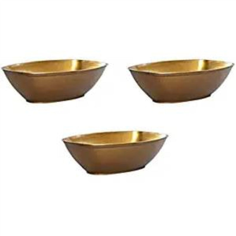 Load image into Gallery viewer, 80 oz Gold Plastic Oval Luau Bowl Serverware Hanna K Signature
