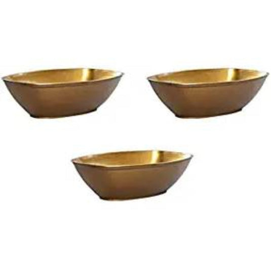 80 oz Gold Plastic Oval Luau Bowl Serverware Hanna K Signature