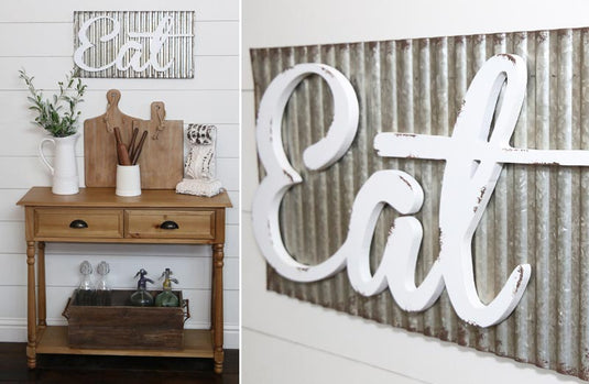 Corrugated Metal "Eat" Sign General VIP