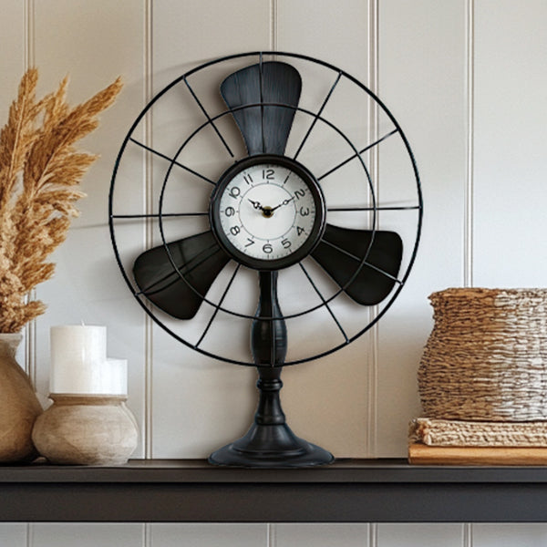 Modern Metal Fan Table Clock Whats trending VIP