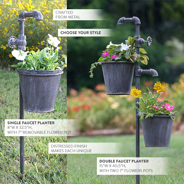 Load image into Gallery viewer, Vintage Pails and Spigots Garden Stakes, Pick Your Style Whats trending CT
