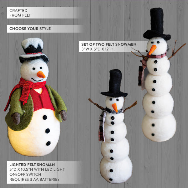 Load image into Gallery viewer, Felt Tabletop Snowman, Choose Your Style General KAL
