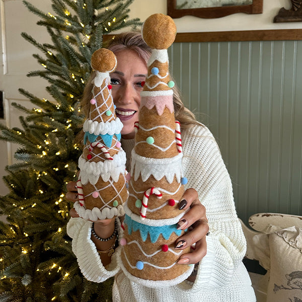 Felt Gingerbread Christmas Trees, Set of Two General KAL