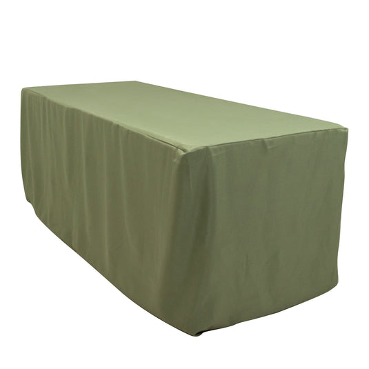 Fitted Polyester 72"x30" Rectangle Tablecloth Dusty Sage Green - Durable Table Cover Tablecloths HIER_2113