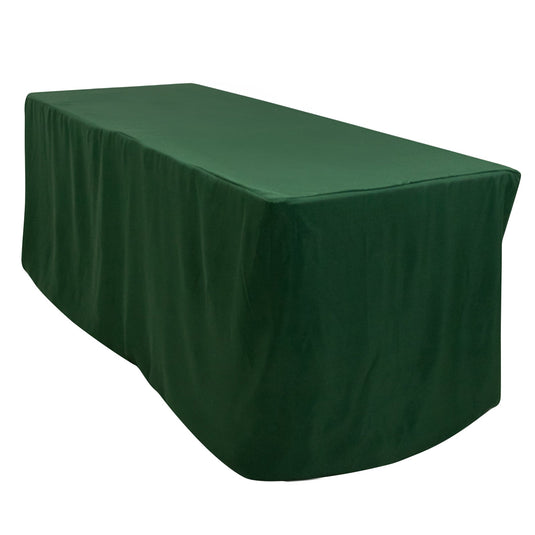 Fitted Polyester 72"x30" Rectangle Tablecloth Hunter Emerald Green - Durable Table Cover Tablecloths HIER_2113