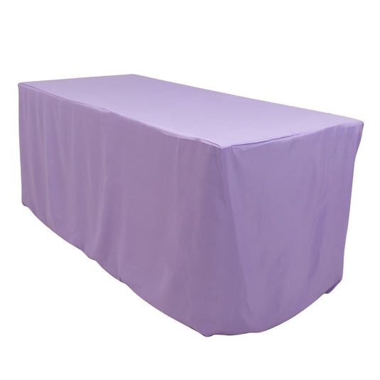 Fitted Polyester 72"x30" Rectangle Tablecloth Lavender Lilac - Durable Table Cover Tablecloths HIER_2113