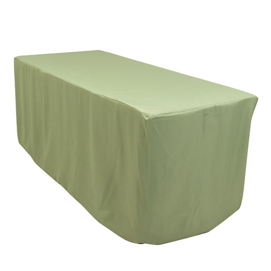 Fitted Polyester 72"x30" Rectangle Tablecloth Sage Green - Durable and Easy to Maintain Table Cover Tablecloths HIER_2113