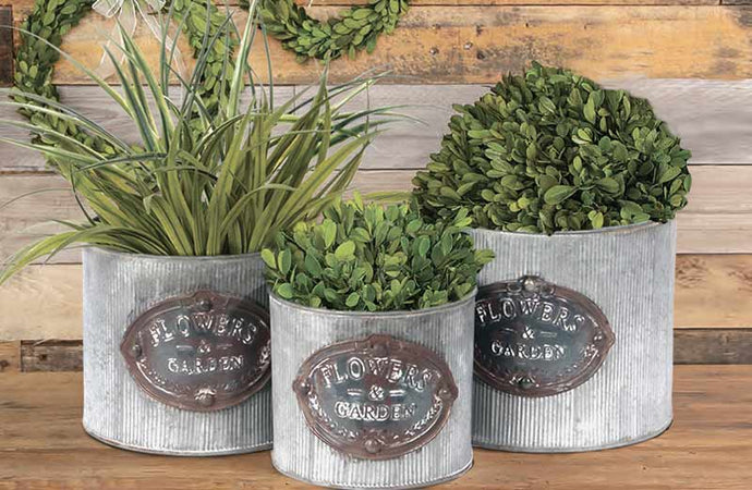 Textured Garden Planters Set Of 3 General WG