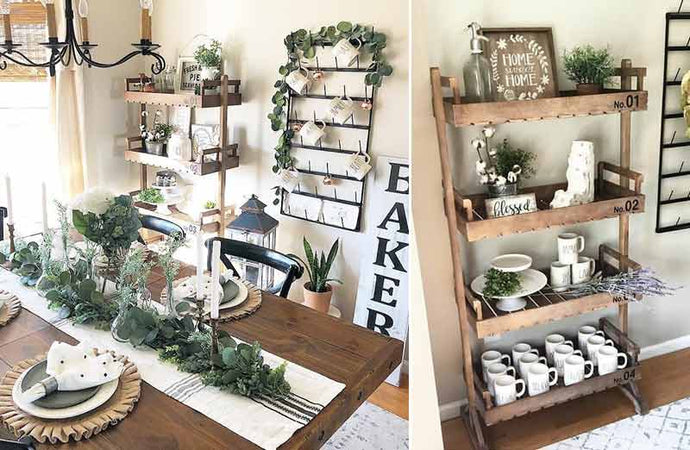 Large Wooden Four Tier Crate Shelf Unit | Urban Farmhouse General VIP