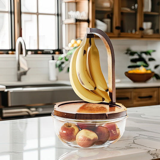 Just Ripe Glass Fruit Bowl With Oak Wood Lid Whats trending ABH