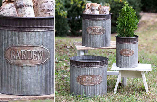 Metal Garden Planter Set of Three General CT