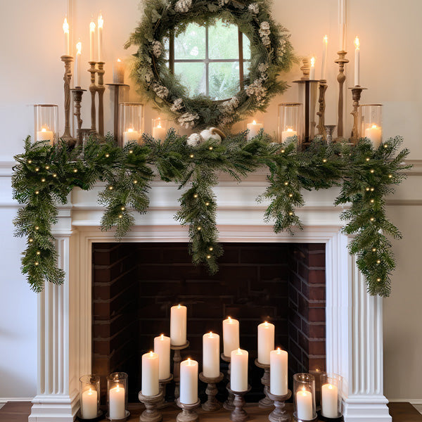 6 Foot Long Pre-Lit Faux Pine Garland General ABH