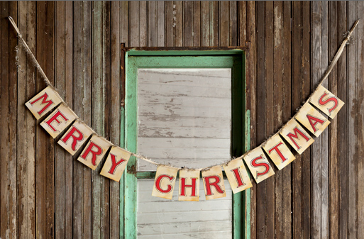 Long Merry Christmas Card Garland General PHC