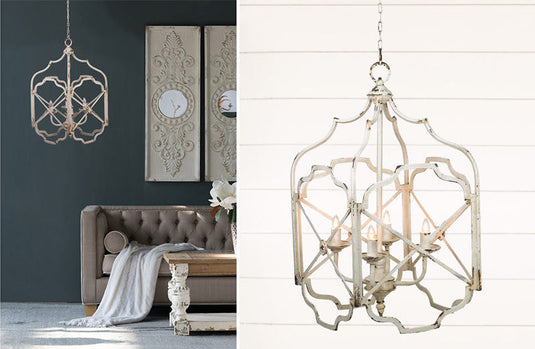 Distressed Metal Scalloped Chandelier General ABH