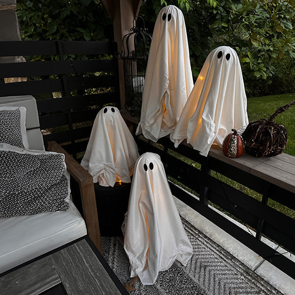 Light Up LED Ghosts with Timer, Set of Two, Choose Your Size General ABH