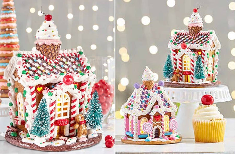 Load image into Gallery viewer, Lighted Candy Inspired Gingerbread Houses, Pick Your Style General RAZ
