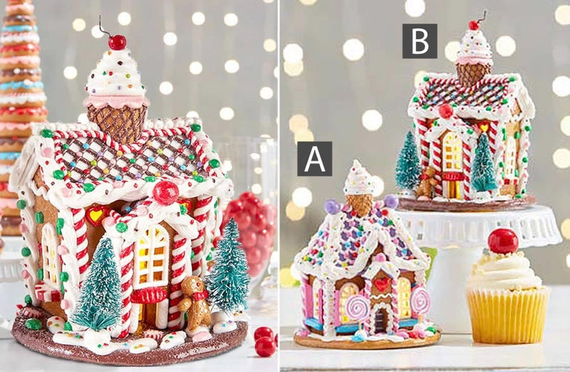 Load image into Gallery viewer, Lighted Candy Inspired Gingerbread Houses, Pick Your Style General RAZ
