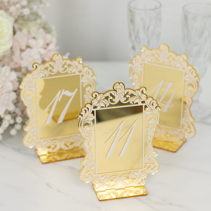 Gold Mirror Arch Acrylic Table Numbers (11-20) - 5