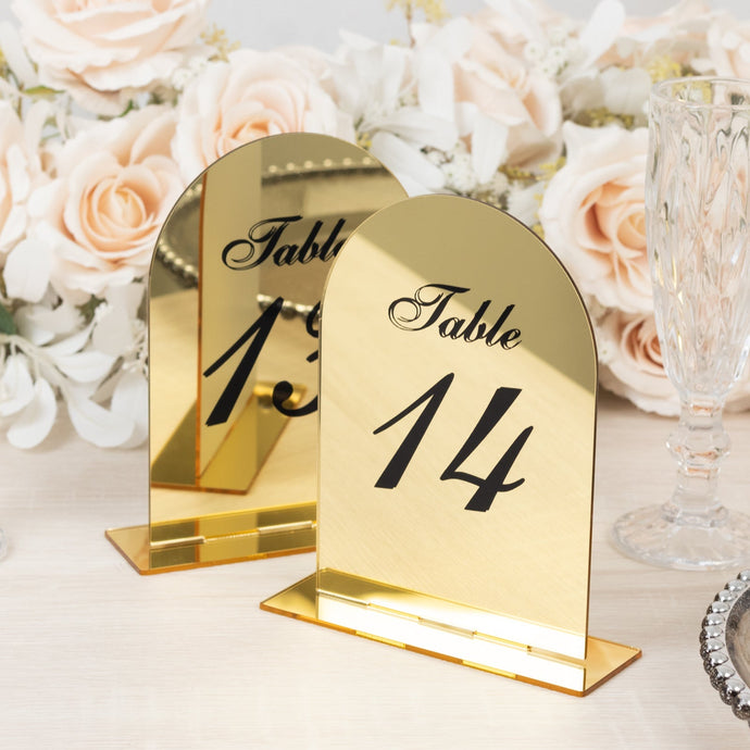 Gold Mirror Arch Acrylic Table Numbers (11-20) - 6