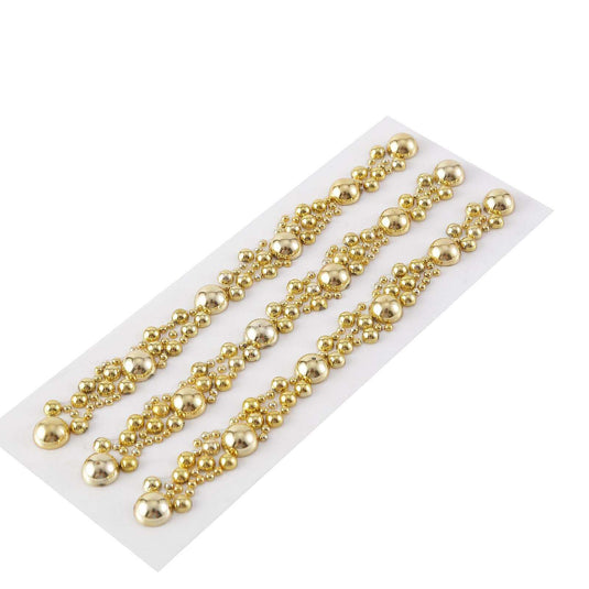 Gold Self Adhesive Pearl Rhinestone Stickers, DIY Craft Peel and Stick Gem Stickers Decorations HIER_9520 Default Title