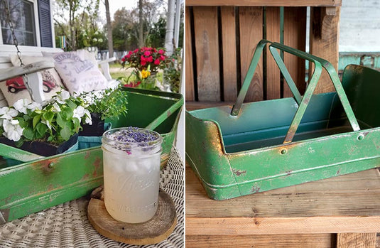 *Large* Green Garden Metal Basket General PHC