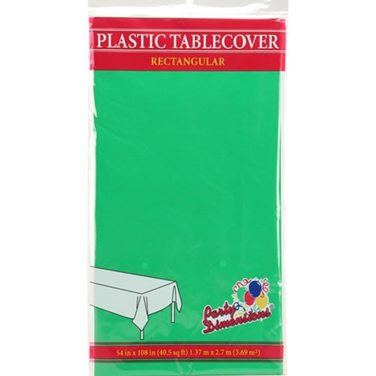 Tablecover Plastic Green Rectangular 54'' X 108'' Table Cover Party Dimensions