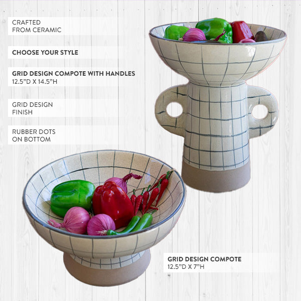 Load image into Gallery viewer, Grid Design Ceramic Compote, Choose Your Style Whats trending KAL
