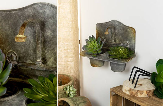 Antiqued Finish Wall Planter General VIP