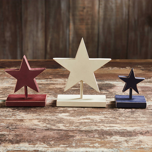 Hanging Vintage Wooden Stars with Removable Stands, Set of 3 General VHC