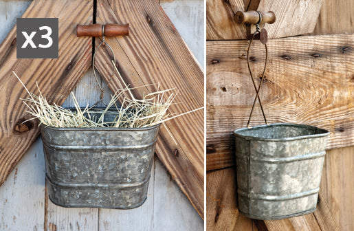 Galvanized Hanging Bucket Planter, Set Of 3 General PHC