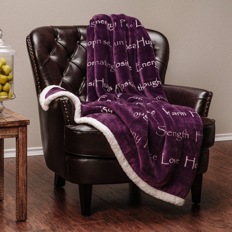 Load image into Gallery viewer, Gift Faux Fur Comfort Words Throw Blanket Collective Chanasya
