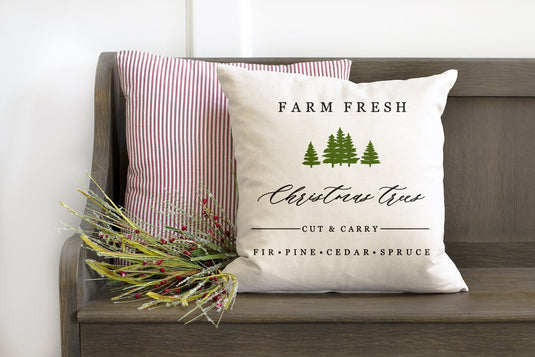 Farm Fresh Christmas Trees- 18x18 inch pillow cover 